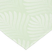 白および緑のクラシックな群葉パターン ショートテーブルランナー (コーナー)