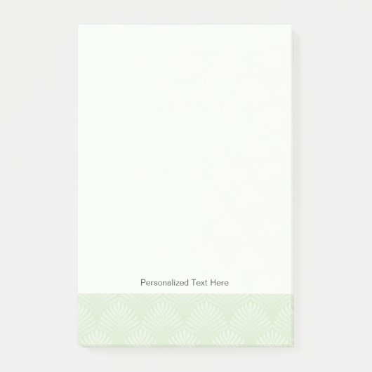 白および緑のクラシックな群葉パターン ポストイット (正面)