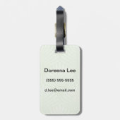 白および緑のクラシックな群葉パターン ラゲッジタグ (裏面縦)