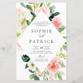 白および赤面フローラフレーム婚約パーティ (正面)