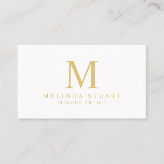 白および金ゴールドのエレガントなアポイントメント 予約カード (正面)