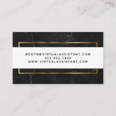 白および金ゴールドのモダンで黒い大理石 名刺 (裏面)