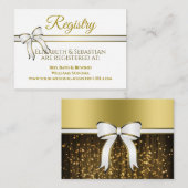 白および金ゴールドのリ結婚ボンのレジストリエンクロージャ エンクロージャーカード (正面/裏面)