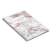 白および金ゴールドの大理石の螺線形ノート ノートブック (右側)