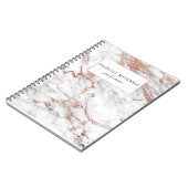 白および金ゴールドの大理石の螺線形ノート ノートブック (左側)