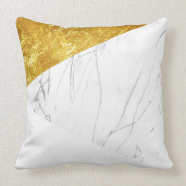 白および金ゴールドの大理石 クッション