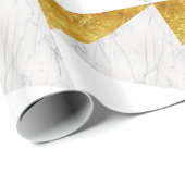 白および金ゴールドの大理石 ラッピングペーパー (ロールコーナー)