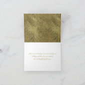 白および金ゴールドの孔雀の羽のサンキューカード サンキューカード (内部)