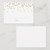 白および金ゴールドの水玉模様のテーブルの配置カード プレイスカード (正面/裏面)