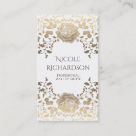 白および金ゴールドの群葉のエレガントな美しいのヴィンテージ 名刺