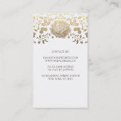 白および金ゴールドの群葉のエレガントな美しいのヴィンテージ 名刺 (裏面)