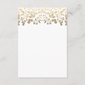 白および金ゴールドの花の結婚式の詳細情報 エンクロージャーカード (裏面)