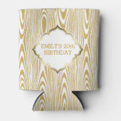 白および金ゴールドグリッターテクスチャプリント 缶クーラー (正面)