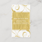 白および金ゴールドフェイクフローラ旋回エレガント 名刺 (裏面)