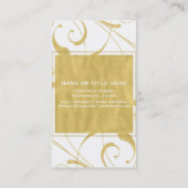 白および金ゴールドフェイクフローラ旋回エレガント 名刺 (裏面)