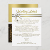 白および金ゴールドリボン結婚の詳細エンクロージャ エンクロージャーカード (正面/裏面)
