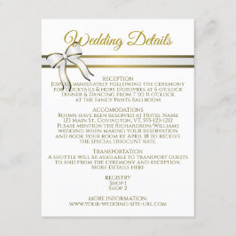 白および金ゴールドリボン結婚の詳細エンクロージャ エンクロージャーカード