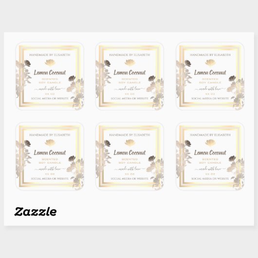 白および金ゴールド製品のパッケージ化ラベル スクエアシール (シート)