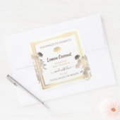 白および金ゴールド製品のパッケージ化ラベル スクエアシール (封筒)