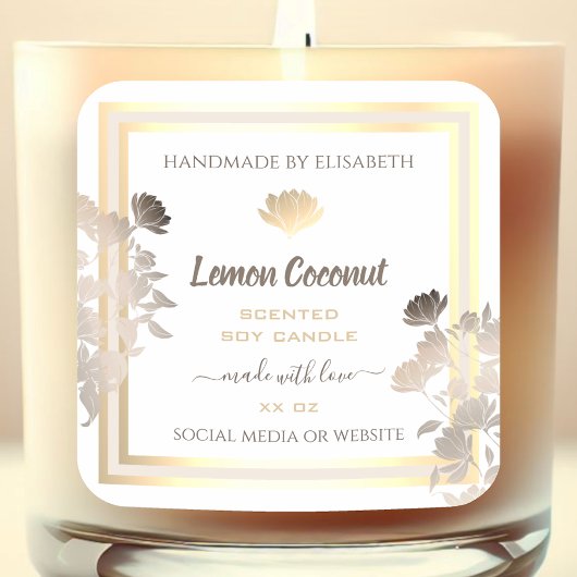 白および金ゴールド製品のパッケージ化ラベル スクエアシール