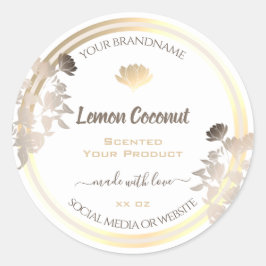 白および金ゴールド製品のパッケージ化ラベル ラウンドシール