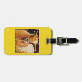 白および黄褐色のヤギが付いている荷物のラベル ラゲッジタグ