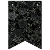 白および黒のバラのゴシック様式結婚式の旗布 バンティングフラッグ (第1の旗)