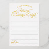 白お気に入りの金ゴールド記憶 箔招待状 (正面)