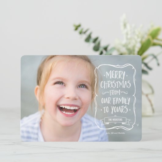 白お洒落いクリスマス シーズンカード (スタンド正面)