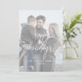 白お洒落いハッピーホリデー2縦写真 シーズンカード (スタンド正面)