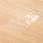 白お洒落のフラ結婚リッシュ アクリル招待状 (レイダウン)