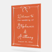 白お洒落イタリアン弓の日結婚没 アクリルサイン (傾斜)