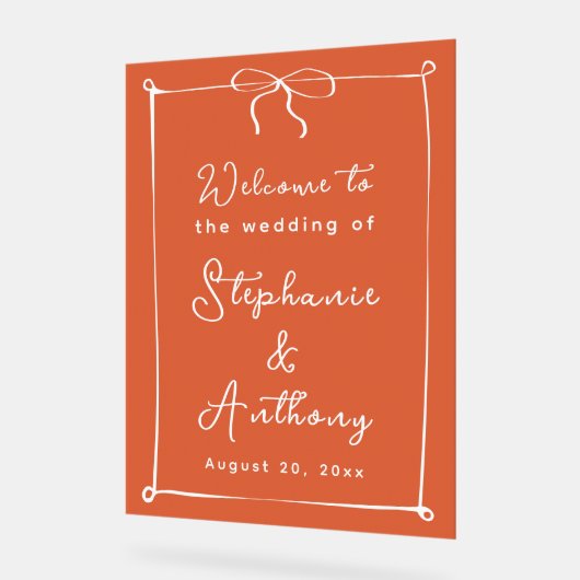 白お洒落イタリアン弓の日結婚没 アクリルサイン (傾斜)