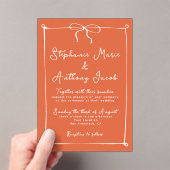 白お洒落イタリアン弓の日結婚没 アクリル招待状 (インサイチュ (ポータブル))