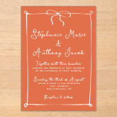 白お洒落イタリアン弓の日結婚没 アクリル招待状 (正面)