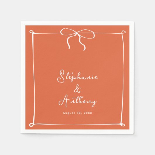 白お洒落イタリアン弓の日結婚没 スタンダードカクテルナプキン (正面)