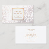 白お洒落グリッター《写真》ぼけ味エレガント金ゴールド枠 名刺 (正面/裏面)