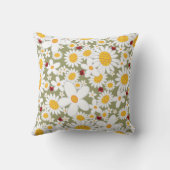 白お洒落デイジーレッドラディバグ春花 クッション (裏面)