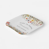 白お洒落フローラガーデンベビーイン開花シャワー ペーパープレート (傾斜あり)