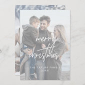 白お洒落メリークリスマス2縦写真 シーズンカード (正面/裏面)