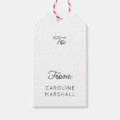 白お洒落モダン黒の書道 ギフトタグ (正面)