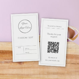 白お洒落ロゴ付きビジネス製品価格ラベル