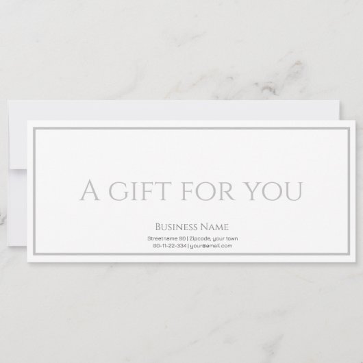 白お洒落印のギフト企業の証明書 招待状 (正面)