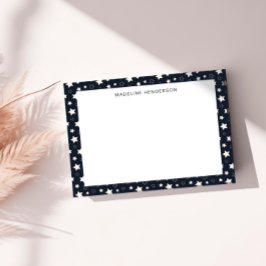 白お洒落星ブラックモノグラム ノートカード