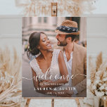 白お洒落書写真の結婚歓迎 フェイクキャンバスプリント<br><div class="desc">独自のキャンバスプリントウォールアートを作成結婚し、自分の記念日、婚約、および特別なイベント写真。</div>