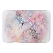 白お洒落水カラーマンダラデザイン バスマット (正面)