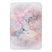 白お洒落水カラーマンダラデザイン バスマット (正面縦)