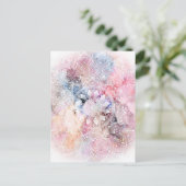 白お洒落水カラーマンダラデザイン ポストカード (スタンド正面)