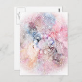 白お洒落水カラーマンダラデザイン ポストカード (正面/裏面)