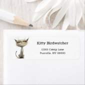 白お洒落満足キャット差出人住所 ラベル (インサイチュ)